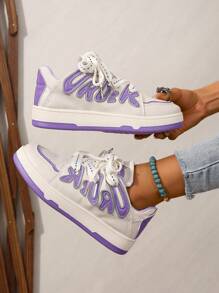 Damen Outdoor Freizeit Sportschuhe, Rutschfeste Sportsneakers - Violett - Übersicht 1