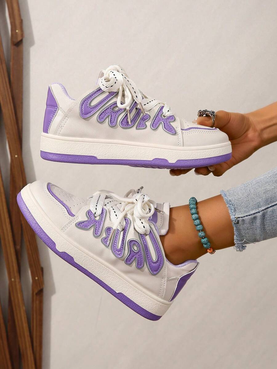 Damen Outdoor Freizeit Sportschuhe, Rutschfeste Sportsneakers - Violett - Übersicht 1