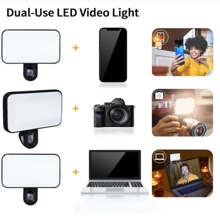 250mAh Rechargeable LED Selfie Light, Portable Mini Fill Light For Smartphone, Computer Video Conferencing, Gift, Christmas - Black - View 4