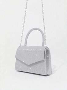 Women's Fashionable Party Clutch With Rhinestone Detailing And,4pcs Jewelry Set (Crystal Clutch,Claw Chain,Tassel Bracelet,Earrings And Necklace)Tready Bride Bag, Perfect For Party,Wedding, Prom,Dinner/Banquet, Matching With Wedding Dress, Formal Dresses, Prom Dress, Birthday Dress, Party Dress