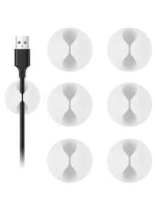 6入組usb電線管理夾子,適用於辦公桌面、床頭櫃、汽車充電器等場所 - 彩色 - 查看 11