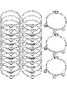 10入組不銹鋼ot型扣環鏈製手鍊,diy首飾製作,女式首飾材料,黃金、銀色和玫瑰金