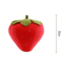 草莓形状毛绒枕头水果垫睡枕毛绒娃娃 - 紅色 - 查看 5