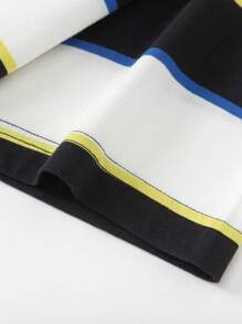 Balabala Tween Boys Base Layer T-Shirt, Kids' Short-Sleeve Top, 2024 New Collection, Striped Summer Wear - Black and White - View 9