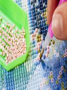 1pc Diy 5d Diamond Painting Kit Running Dog In Flower Garden, Full Drill Diamond Embroidery Set, Handmade Home/Office Decoration Mosaic Gift - Multicolor - View 6