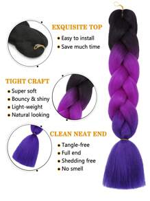 1 包大号编织发 24 英寸，适合女性角色扮演编织服饰深粉色时尚合成发钩针接发实用灵巧高温发编织接发，适合万圣节、圣诞节、新年狂欢节音乐节