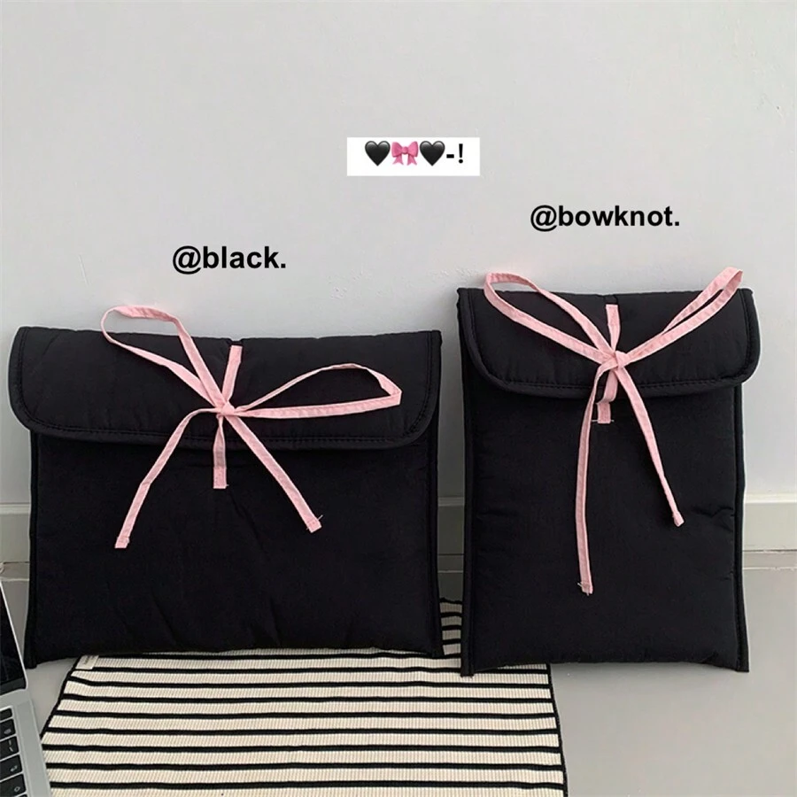 Túi đựng máy tính xách tay và máy tính bảng INS Ballet Style Pink Bow Clip 11 inch Túi bảo vệ iPad 13 inch Túi đựng máy tính xách tay cho lớp học Túi đựng đồ cho giáo viên Túi đựng đồ cho lớp học - màu đen - Xem 1