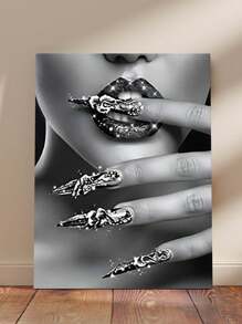 3pcs Modern Feminine Canvas Poster, Luxury Shiny Wall Art, Black And White Home Decoration, Ideal Gift For Living Room, Bedroom, Office, Hallway, Dining Room, Hotel Wall Decoration, Room Decoration, Modern Style Canvas Painting, Room Art, Printed Picture, Unframed Gifts Birthday Graduation