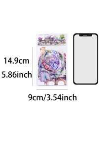 CANDY POETRY 30pcs/Pack Garden Landscape Style Stickers For Journaling, Vintage Aesthetic Stickers For Diy Decoration And Collage, Personalized Scrapbook Material, School Stationery Supplies Back To School - Purple - View 10