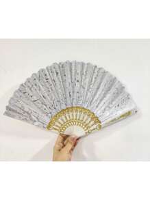 Hand Fans Portable For Summer Daily Use Elegant - Silver - View 3
