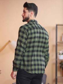 Men Shirts - Màu xanh Ô liu - Xem 4