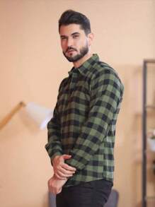 Men Shirts - Màu xanh Ô liu - Xem 3