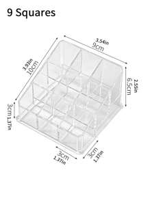 1Pc High-End Transparent Makeup Organizer Box For Desk, Including Storage For Eyebrow Pencil, Makeup Brush, Lipstick, Perfume, Etc. 9-Section, With Step-Like Design, Great For Daily Dressing Table Arrangement And Storage ,Jewellery Box,Pouch,Makeup Brush Holder,Brush Holder,Perfume Organiser,Pouch Bag,Gifts For Women,Christmas Gifts,Gift Ideas For Women - Clear - View 9