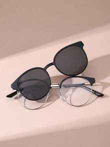 1件装女士磁吸两用眼镜 时尚眼镜 時尚眼鏡 沙滩配饰 女士沙滩配饰 眼镜 時尚眼鏡 秋冬基础款 女士服装 商务休闲 礼物 - A - 查看 15