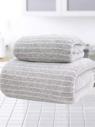 1 Pc Grey Minimalist Polyester Bath Towel, Oversized 88*175cm Or Small Face/Hand Towel 34*75cm, Absorbent Quick Dry Soft, Suitable For Bathroom, Hotel, Gym, Travel, Party, Holiday Gift, Outdoor Camping, Beach, Salon, Spa Back To School For Beauty Salon Home Bathroom Shower Towels For Beauty Salon, Hotel Sports,Home Essentials, Towel, Skin Care Bath Towel Sheet