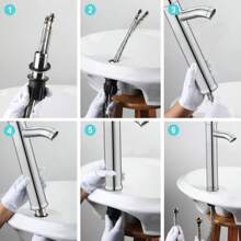 Llave Monomando Fregadero, Grifo Monomando para Lavabo de Baño, Llave de Lavabo Monomando de Aceros Inoxidables para Baño, Grifo para Lavabo, Llaves Lavabo para Baño con 2 piezas 60cm Líneas de Suministro,Nergo, Plateado - Negro - Ver 2