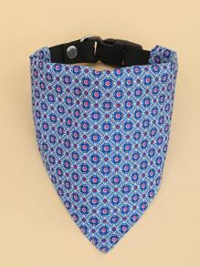 1套調節可變尺寸的尼龍寵物項圈,帶藍色三角巾圍巾,適用於貓狗,結合頭巾和口水巾的裝飾 - 彩色 - 查看 1