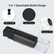 1pc 2 In 1 Microfiber Screen Cleaner Suitable For Mobile Phones, Computers, TV Navigation, Etc. Keep Your Mobile Phone Screen Clean As New(5 Colors Can Choose,Empty Bottle,Not Included Liquid)