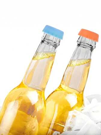 6入組可重複使用的矽膠瓶蓋,密封啤酒蓋,廚房醋醬油瓶,蘇打汽水酒保存蓋,可重複使用的實用彩色酒塞,適用於葡萄酒啤酒飲料瓶,食品存儲