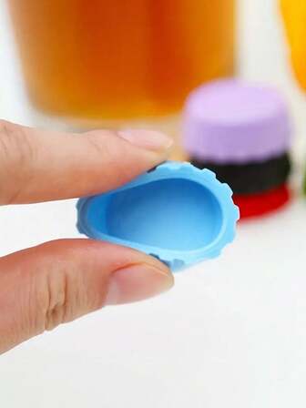 6pcs/Set Reusable Silicone Bottle Cap, Sealed Beer Lid, Kitchen Vinegar Soy Sauce Bottle, Soda Cola Wine Preservation Lid, Reusable Practical Colorful Wine Stopper For Wine Beer Beverage Bottle, Food Storage