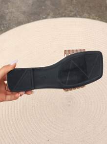 Women's Plus Size Flat Sandals, Fashionable Casual Open Toe Slipper For Outdoor