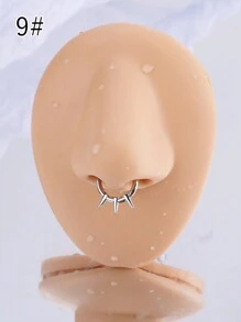 1 件酷炫朋克鼻中隔珠宝骷髅尖刺鼻环耳环鼻中隔响片环 8 毫米 10 毫米不锈钢十字花蜜蜂鼻环环铰链段无缝响片环 Rook 耳环海螺耳轮耳屏穿孔珠宝日常佩戴 - 彩色 - 查看 14