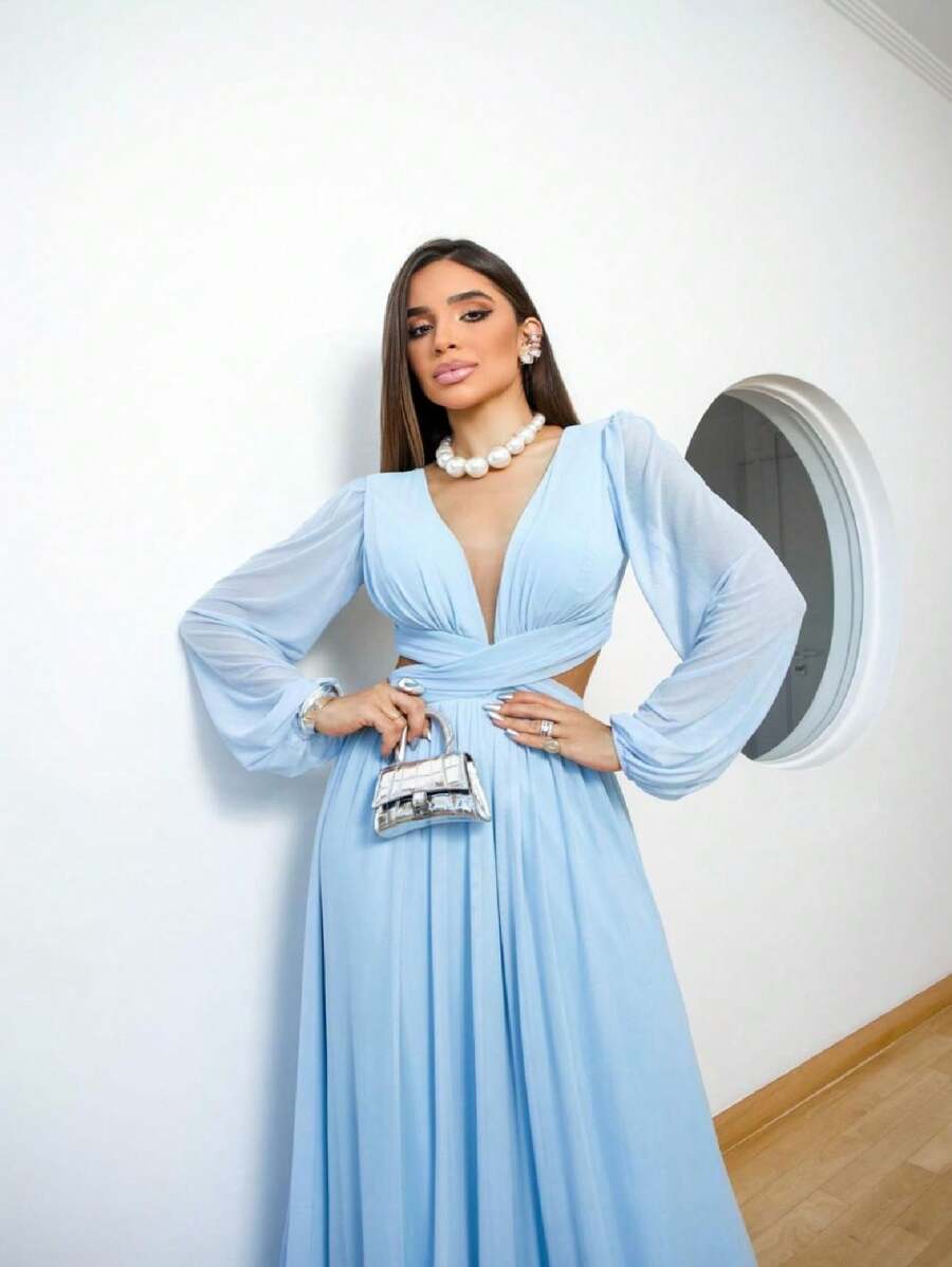 Women Dresses - Baby Blue - View 1