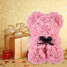 Party Anny Long 1 Miếng Ngày lễ Mẹ Qủa tặng - Teddy Gấu Giữ A Bó hoa Của Hoa hồng , Lãng mạn Ngày kỷ niệm Quà sinh nhật Đối với Bạn gái - Hồng - Xem 6