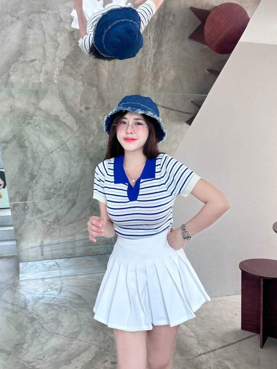 Women Knit Tops - Azul - Ver 1