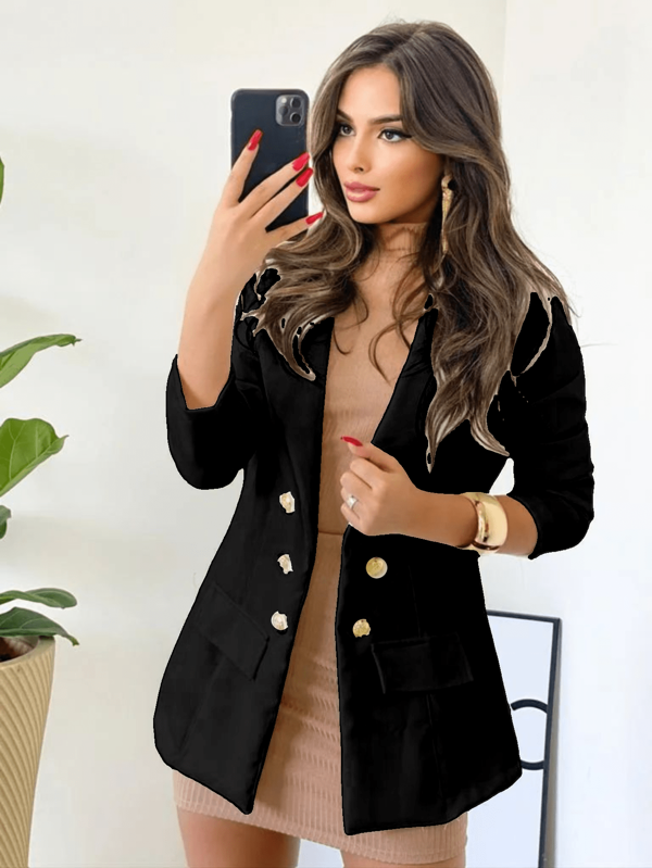 Blaze feminina de alfataria social com bortao