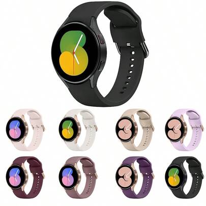 COOLIA 1 pacote, apenas pulseiras de silicone sem lacunas, compatível com Samsung Galaxy Watch 7/FE/6/5/4 Band 40mm 44m/Galaxy Watch 5 Pro Band 45mm/Watch 4 Classic Band 42mm 46mm/Watch 6 Classic Band 43mm 47mm, 20mm Soft Bandas esportivas de silicone para mulheres e homens