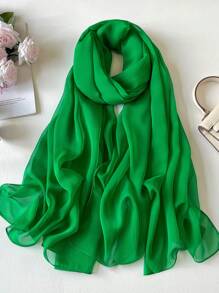 1入組貂絨絲素色女士圍巾，簡約時尚沙灘防曬裝飾披肩或長圍巾頭巾，適合裝扮您的造型 - 彩色 - 查看 28