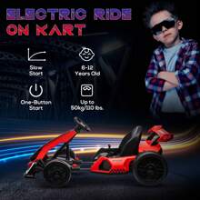 Aosom 24V 7.5 MPH Electric Go Kart With Adjustable Seat, Slow Start, Green