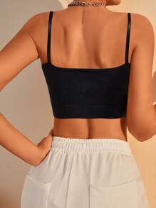 Sujetador deportivo sin costuras, a prueba de choques, con efecto levantador, para correr, yoga, ligero, inalámbrico, recogedor, bralette para mujeres, lencería - Negro - Ver 3