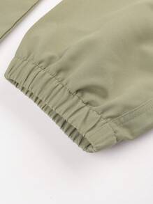 1pc Tween Boys Casual Minimalist Cargo Pants, Relaxed Fit Ankle Pants For Commuting, Back To School - Army Green - View 4