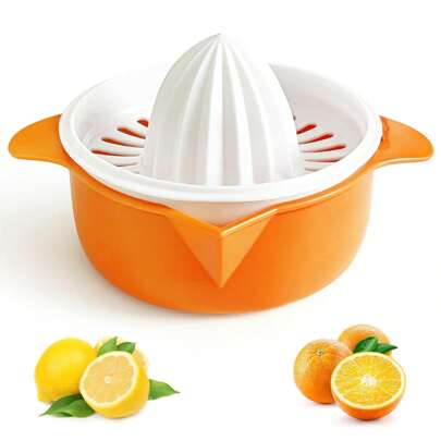 1pc Citrus Juicer, Lemon Lime Squeezer Manual Hand Held Juicer With Pour Spout, 250ml (Orange)