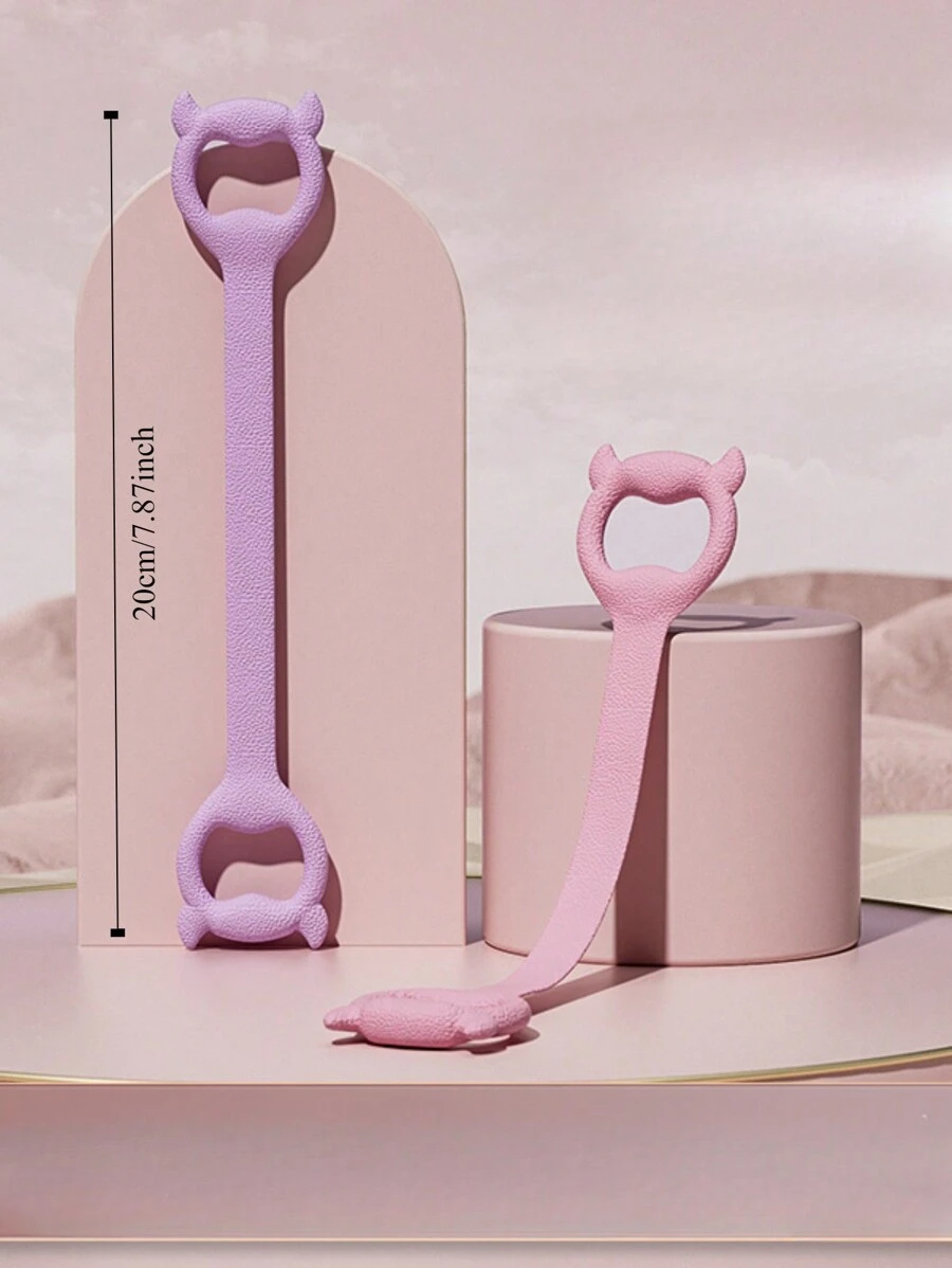 1入組魔術彈性8字形拉力帶,適用於背部伸展運動、開肩、雕塑背部曲線 - 紫色 - 查看 1