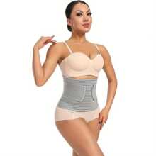 1入組產後收腹帶腰部訓練器，蘆薈炭纖維材質，可調節腹部束帶 - 灰色 - 查看 10