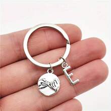 1pc A-Z Letter Keychain, Friendship Pact Silver Alloy Keyring Accessory, Gift For Women/Girls, Car Accessories, School Cute Gothic Y2K Style - Silver - View 9