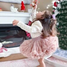 Young Girl 1pc Lovely Princess Tulle Festive Party Tutu Skirt, Suitable For All Seasons