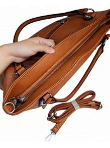 Bolsa Feminina Transversal De Ombro Grande - Bege - Visão 3