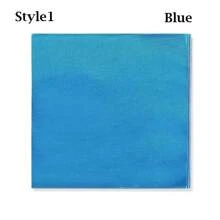 100 Piezas Papel De Envoltura De Aluminio Dorado Para Golosinas, Chocolatinas, Galletas, Papel De Embalaje De Manualidades De Regalo De Metal Diy Con Relieve - Azul - Ver 4