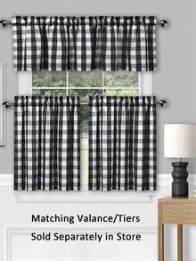 1 Máy Tính Nhỏ Màn Cà Phê Màn Lưới Họa Tiết Nhỏ Màn Phòng Tắm Giặt Tầng Hầm Máy Giặt Tủ Bếp Cửa Sổ - Đen và trắng - Xem 3