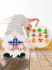 Rudolph Wooden Decoration Set With Replaceable Parts - Multicolor - View 2