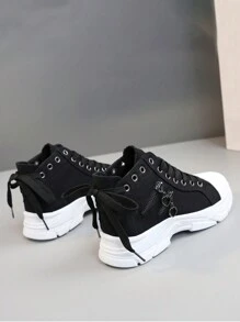 Zapatos casuales para mujer de talla 35-45, todo el año, con suela gruesa que aumenta la altura, diseño transpirable y cómodo, cierre de cordones, estilo de moda, versátil y ligero, adecuado para deportes y uso diario