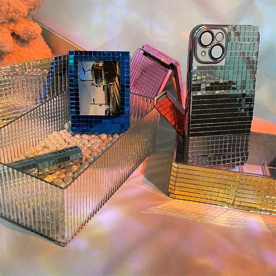 2400 塊自黏馬賽克瓷磚,5 X 5 毫米迪斯科瓷磚,用於室內裝飾的方形鏡面馬賽克瓷磚,diy 迪斯科球,卡片製作和藝術拼貼 - 酒紅色 - 查看 1