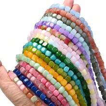 1 Strand 8x8mm Natural Stone Crystal Apatite Tourmaline Aquamarines Morganite Beads For Jewelry Making DIY Bracelet Necklace Accessories