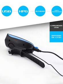 Luz de Bicicleta Super Brillante con Bocina integrada para Música con Carga USB | Faro Delantero Luz Brillante para Bicicleta con Bocina Recargable Conexión USB - Rojo - Ver 11