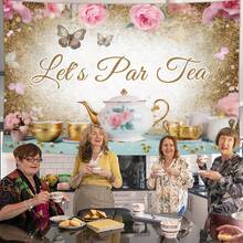 Tea Party Backdrop Pink Rose Floral Gold Butterfly Teapot Let's Partea Background Spring Girl Princess Wonderland Afternoon Tea Cake Table Decorations Supplies 59x39 Inch - Gold - View 7