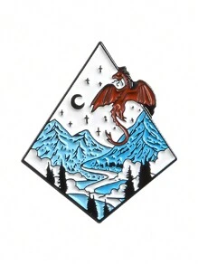 1個山峰＆星星＆月亮主題的個性化搪瓷胸針,適合衣服、袋子、牛仔外套上的胸章 - 彩色 - 查看 6